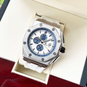 Gold +20. [Elegant and refined, classic and domineering] Audemars Piguet-A men's watch, fully automatic mechanical movement, mineral-strengthened glass, 316L stainless steel case, leather strap, fashionable and casual, noble and generous, size: diameter 44mm, thickness 15mm