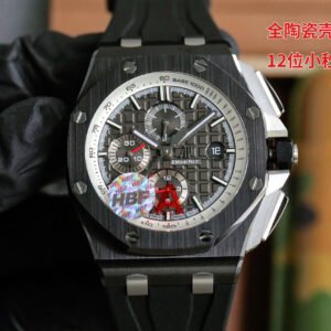hbf factory all-ceramic case 🅰️🅿️ Audemars Piguet Royal Oak Offshore 26402 series 44mm watch kills all versions on the market. "The top-notch watch to eliminate fake at first glance" is based on the original, dedicated research and development to break through barriers "break the original blocking technology, synchronize the original exclusive chronograph, so that the wrist can be fitted to the maximum extent, greatly improving the comfort of wearing, and also eliminating the embarrassing situation of fake at first glance."
1. The case and ring are made of imported zirconia without any pigments, and are forged at ultra-high pressure and temperature to form ultra-high-density colored ceramics.
2. Using the latest CNC-level polishing technology, every angle of the entire watch case is perfectly processed.
3. Each hexagonal screw is on the same plane as the watch frame, without any protrusion or depression, which truly explains what top art is.
4. The dial uses Audemars Piguet's classic large checkered pattern as the background, with a clear-cut grid arrangement, and is perfectly polished to fully reflect the craftsmanship of the craftsman.
5. The mirror adopts double-sided sapphire lens, and the strap adopts fluorine rubber tape.
6. The movement adopts chronograph movement modified from 7750 to 3126, with 12-digit small seconds, 12-hour chronograph and 30-minute chronograph at six o'clock and nine o'clock. It perfectly restores all the functions of the original version. Each watch has been manually QC to ensure the stability of the movement. It is truly impeccable. All watch friends are welcome to appreciate it.