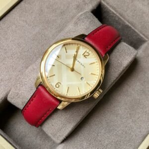 Batch . Classic British luxury brand, BURBERRY quartz women's watch, BU10102, classic retro three-dimensional dark flower dial, round to the touch, imported calfskin strap, watch diameter ~32mm, with packaging, first-hand price!