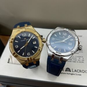 💎💎💎P. Comes with box, supports 🇭🇰 direct mail from Hong Kong, _new model debut, Maurice Lacroix’s new AIKNO series classic calendar watch, equipped with high-precision Swiss quartz movement, 42mm diameter, 8.8mm thickness, showing its calmness and grandeur, sapphire crystal mirror, exquisite craftsmanship, simple dial design, well-organized layout, abandoning all complicated and redundant decorations that affect clear reading, so that the fine art on the wrist can be perfectly presented! Folding clasp, comfortable and stable to wear! 100% original order guaranteed, very good price, rare opportunity! 👍💕💕💕